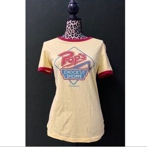 Ripple Junction Yellow Tee with Red Trim and Blue Graphic
